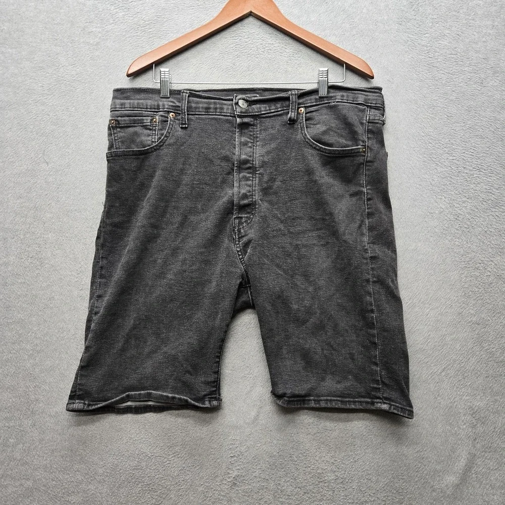 Levi's 501 Men Shorts W40 L9 Black Denim Original Fit Straight‎ Leg Button